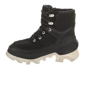 Sorel Black and White Lace-Up Boots